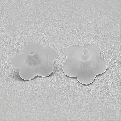 5-Petal Transparent Acrylic Bead Caps FACR-S012-SB518-1