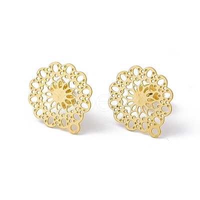 304 Stainless Steel Stud Earrings Finding STAS-C061-06G-1