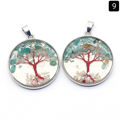 Natural Flower Amazonite Pendants PW-WGDCF81-06-1