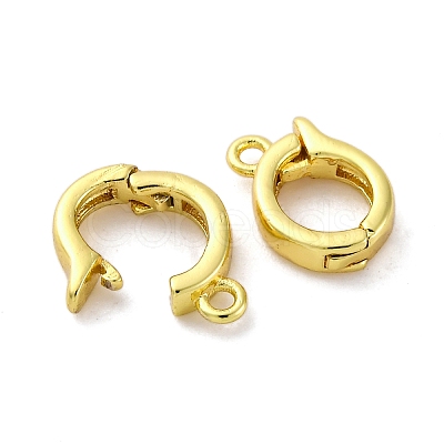 Brass Fold Over Clasps KK-Z078-44G-1