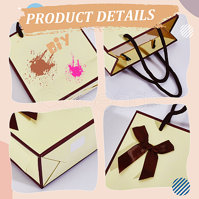Rectangle Paper Gift Storage Bags with Handle CARB-WH0017-13B-1