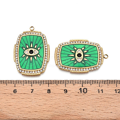 Ion Plating(IP) 304 Stainless Steel Evil Eye Enamel Pendants STAS-N107-04B-G-1
