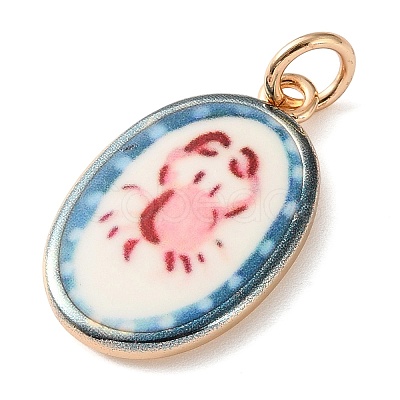 Printed Brass Enamel Pendants KK-CBADFD5-04G-A-1