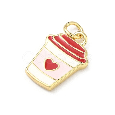 Brass Enamel Pendants KK-H255-11B-G-1