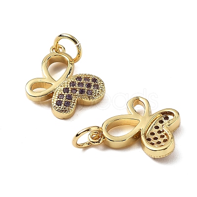 Brass Micro Pave Cubic Zirconia Pendants KK-Z114-06G-1