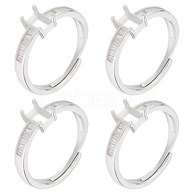 4Pcs Adjustable Brass Pad Ring Settings KK-BBC0011-83-1