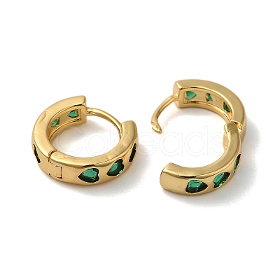 Rack Plating Brass Micro Pave Cubic Zirconia Hoop Earrings EJEW-L224-57G-02-1
