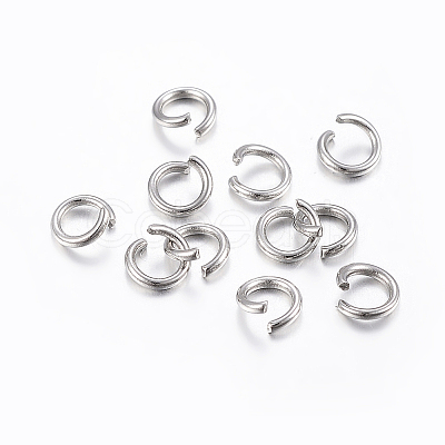 Non-Tarnish 304 Stainless Steel Open Jump Rings X-STAS-H437-4x0.8mm-1