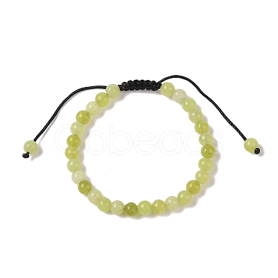 6mm Round Natural Lemon Jade Braided Bead Bracelets BJEW-C067-01A-02-1