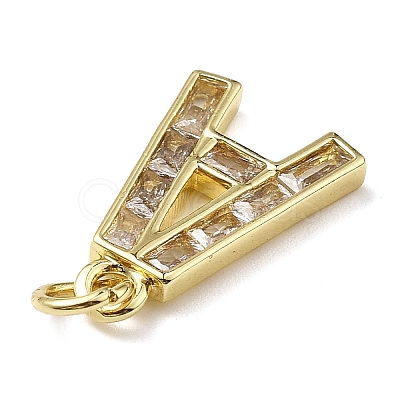 26Pcs Brass Micro Pave Cubic Zirconia Pendants KK-V014-01G-M-1