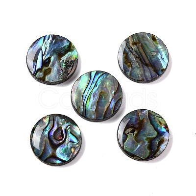 Natural Paua Shell Epoxy Resin Cabochons SSHEL-S279-01A-1