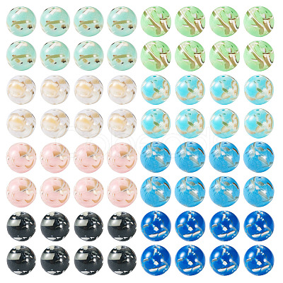 80Pcs 8 Colors Assembled Synthetic Stone and Trochus Shell Beads G-TA0002-31A-1