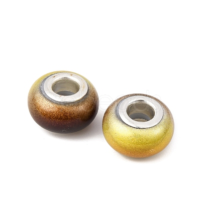 Two Tone Opaque Resin Rondelle European Beads RESI-Z046-02E-1
