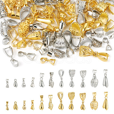 88Pcs 22 Styles Brass Ice Pick Pinch Bails KK-TA0001-27-1