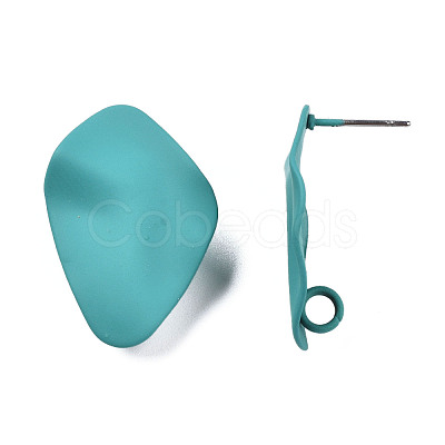 Spray Painted Iron Stud Earring Findings IFIN-N008-020C-1