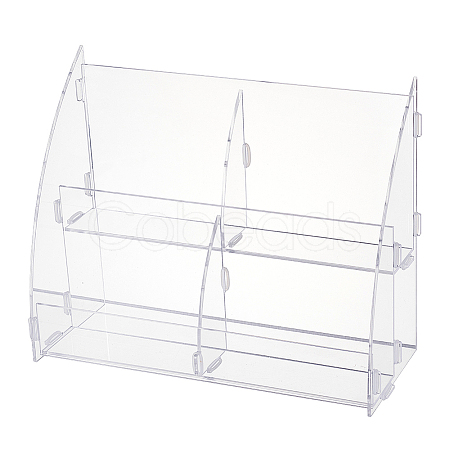 2-Tier 4 Slots Transparent Acrylic Makeup Face Mask Organizers ODIS-WH0002-66-1
