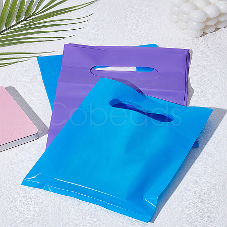 20Pcs 2 Colors LDPE Plastic Packaging Bags with Die Hole Handle ABAG-LP0001-57-1