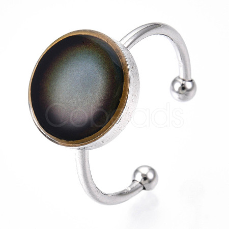 Flat Round Mood Ring RJEW-T025-01P-1
