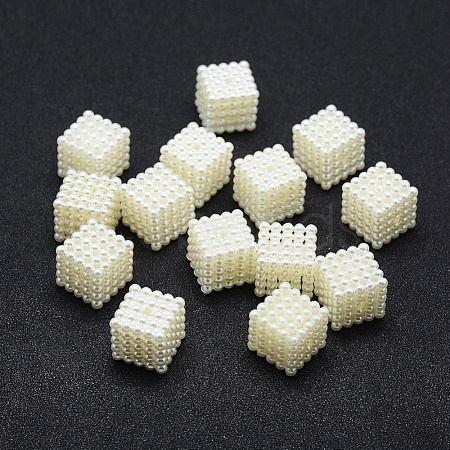 ABS Plastic Imitation Pearl Beads OACR-A009-02B-02-1