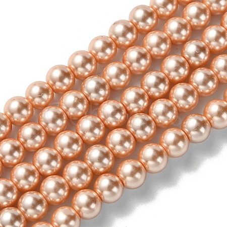 Eco-Friendly Dyed Glass Pearl Round Beads Strands HY-A002-6mm-RB057-1