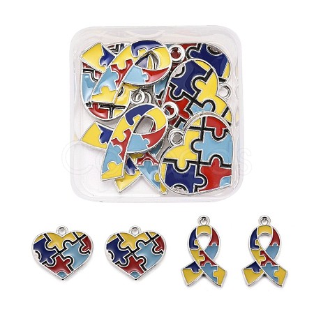 8Pcs 2 Style Enamel Alloy Pendants ENAM-LS0001-09P-1
