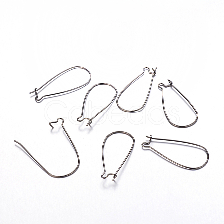 Brass Hoop Earrings Findings Kidney Ear Wires X-EC221-B-1