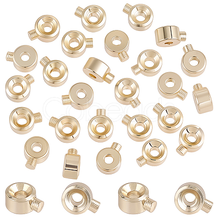 30Pcs Brass Crimp Beads KK-BBC0025-42-1