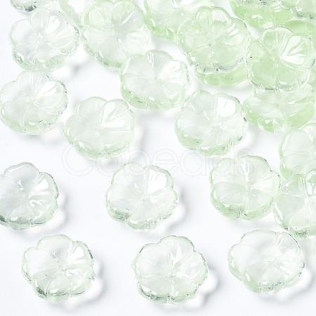 Transparent Spray Painted Imitation Jade Glass Beads GLAA-Q089-003-E003-1