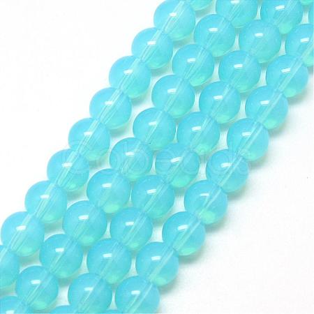 Baking Paint Glass Beads Strands DGLA-Q023-6mm-DB19-1
