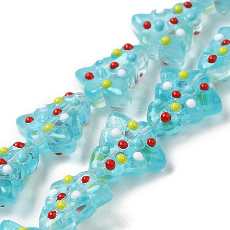 Handmade Bumpy Glass Beads Strands LAMP-F032-08N-1