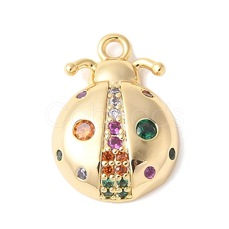 Brass Micro Pave Cubic Zirconia Pendants X-KK-U064-13G-1