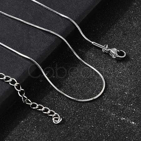 0.9MM 304 Stainless Steel Snake Chain Necklaces for Women Men STAS-V011-04A-P-1