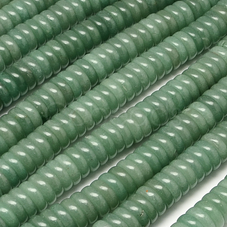 Flat Round/Disc Natural Green Aventurine Beads Strands G-R310-10-1
