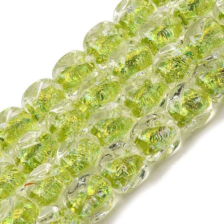 Handmade Foil Lampwork Beads Strands FOIL-C002-01H-1