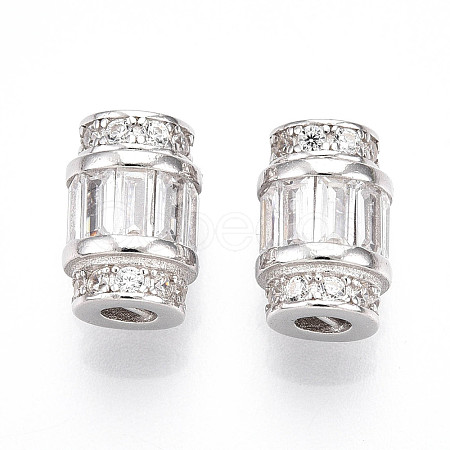 925 Sterling Silver Clear Cubic Zirconia European Clasps STER-T007-144P-1