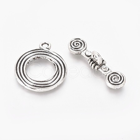 Tibetan Style Alloy Toggle Clasps TIBE-L003-015AS-1