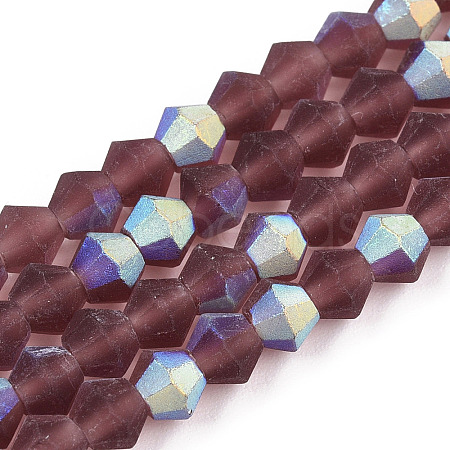 Imitate Austrian Crystal Bicone Frosted Glass Beads Strands EGLA-A039-T2mm-MB05-1