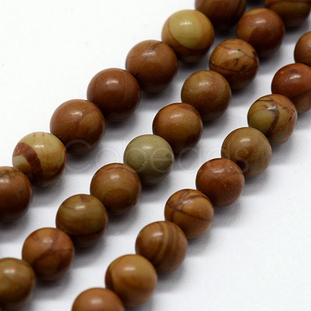 Natural Wood Lace Stone Wooden Jasper Beads Strands G-I199-17-12mm-1