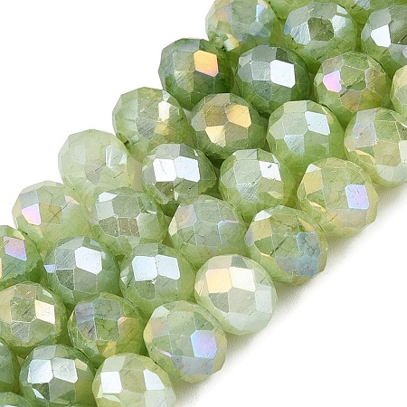 Dyed Crackle Imitation Jade Glass Beads Strands EGLA-Q131-02C-03-1