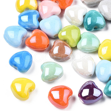 Glazed Porcelain Beads X-PORC-T007-21-1