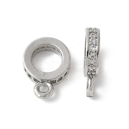 Brass Micro Pave Cubic Zirconia Tube Bails KK-D324-33P-1