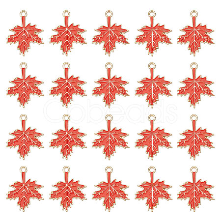 SUNNYCLUE 60Pcs Autumn Theme Rack Plating Alloy Enamel Pendants ENAM-SC0003-37-1