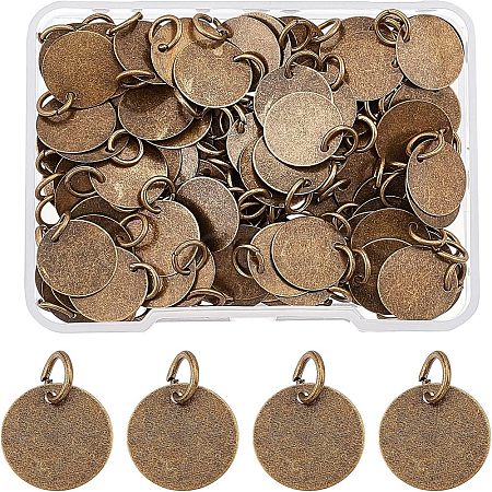100Pcs Brass Stamping Blank Tag Charms KK-FH0002-60AB-1