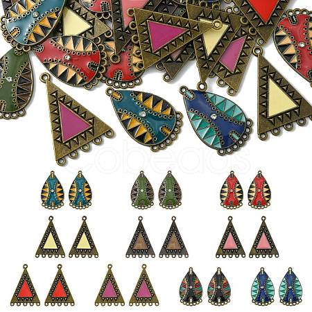 40Pcs 10 Styles Alloy Enamel Chandelier Component Links FIND-CJ0001-81-1
