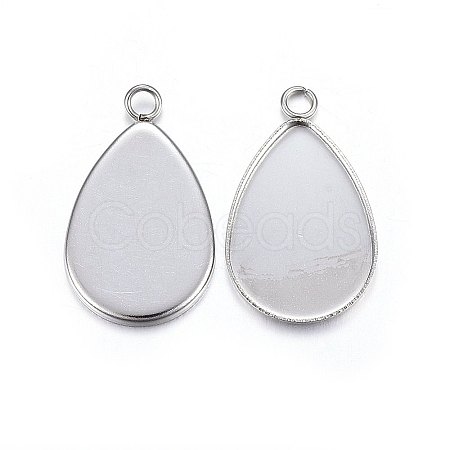 Tarnish Resistant 304 Stainless Steel Pendant Cabochon Settings LS-STAS-P210-09P-01-1