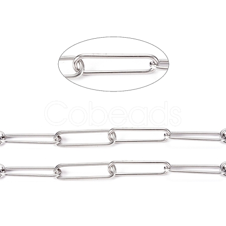 Tarnish Resistant 304 Stainless Steel Paperclip Chains CHS-L022-02C-1
