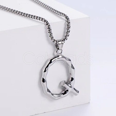Minimalist chic collarbone necklace with 26 English letters design LW4134-43-1