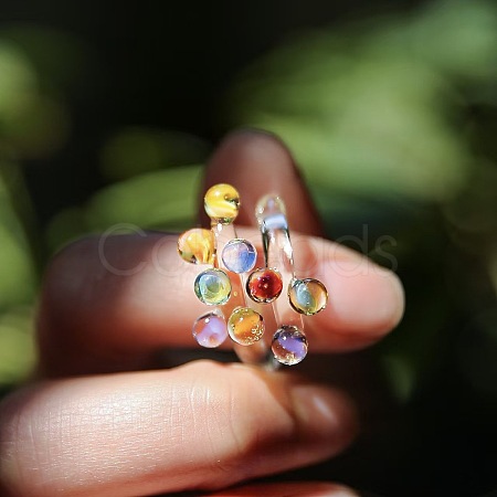 Handmade Lampwork Cuff Open Rings WG41426-01-1