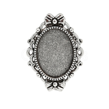 Vintage Adjustable Iron Finger Ring Components Alloy Cabochon Bezel Settings PALLOY-Q300-10AS-NR-1