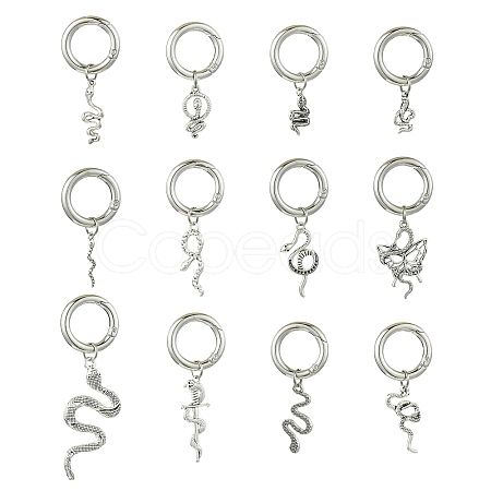 24Pcs 12 Styles Snake Alloy Shoes Charms HJEW-CJ00084-1